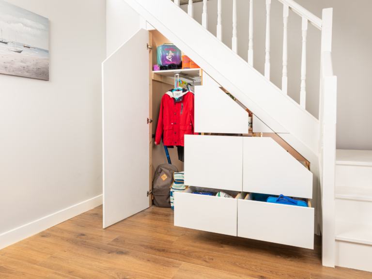 Five Drawer Tall Boy with Hooks & Rails for Coats & Clothes